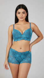 4Pis Ring-Safe Premium Lace Foam Bra Panty  Combo Set (Copy) - Image 4